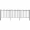 vidaXL Valla de jard&iacute;n con aro superior de acero 504x150 cm negra
