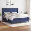 vidaXL Cama box spring con colch&oacute;n tela azul 160x200 cm