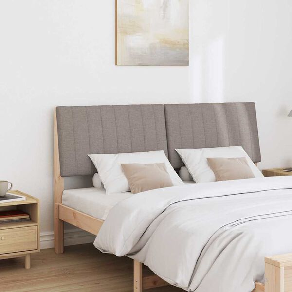vidaXL Cabecero tapizado Taup&eacute; 160 cm Madera de pino macizo