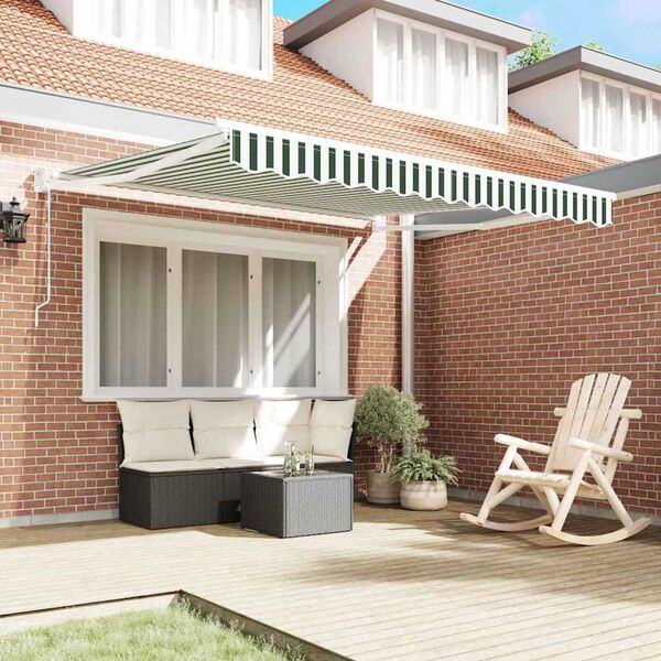 vidaXL Toldo Retr&aacute;ctil verde y 350 x 250 cm tela