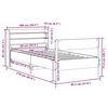 vidaXL Estructura de cama sin colchón madera maciza de pino 90x200 cm