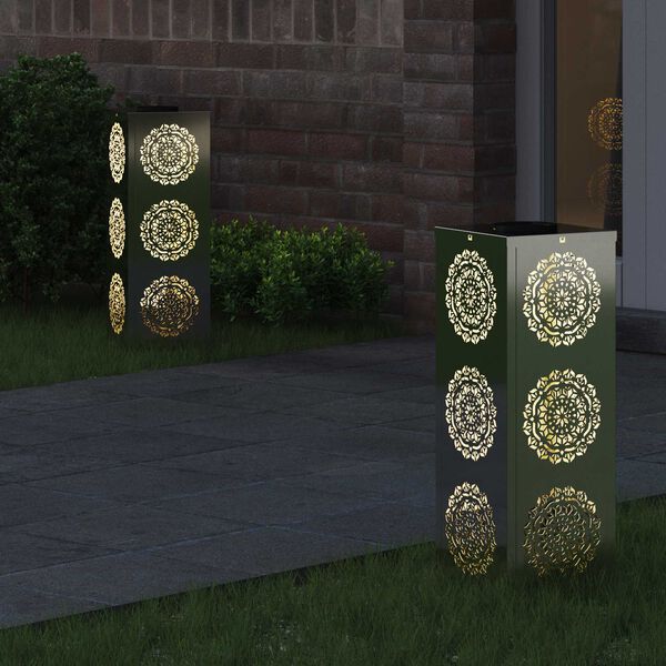 vidaXL Luz de camino LED solar 2 pcs Galvanizado Galvanizado