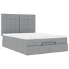 vidaXL Estructura cama otomana con colch&oacute;n tela gris claro 140x190 cm