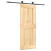 vidaXL Puerta Corredera Natural y negro 80 x 210 cm