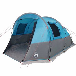 vidaXL Tienda de campa&ntilde;a t&uacute;nel para 4 personas impermeable azul
