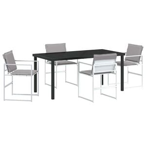 vidaXL Conjunto de Comedor de Jard&iacute;n 5 pcs Blanco 160 x 80 x 73 cm