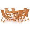 vidaXL Conjunto de comedor de jard&iacute;n 7 piezas madera maciza de teca