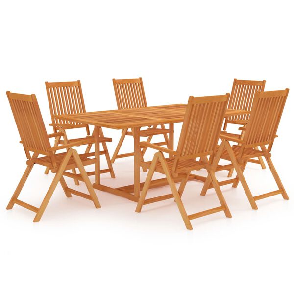 vidaXL Conjunto de comedor de jard&iacute;n 7 piezas madera maciza de teca