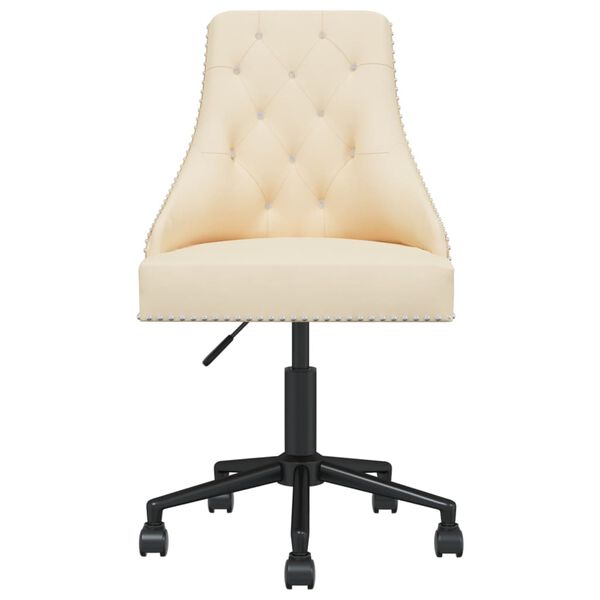 vidaXL Silla de oficina giratoria de terciopelo crema