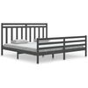 vidaXL Estructura de cama de matrimonio madera maciza gris 180x200 cm