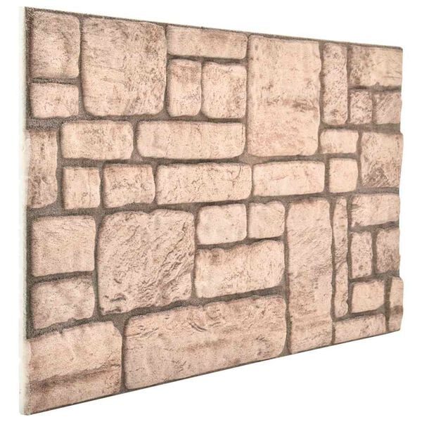 vidaXL Paneles de pared 3D dise&ntilde;o de ladrillo 10 uds EPS beige