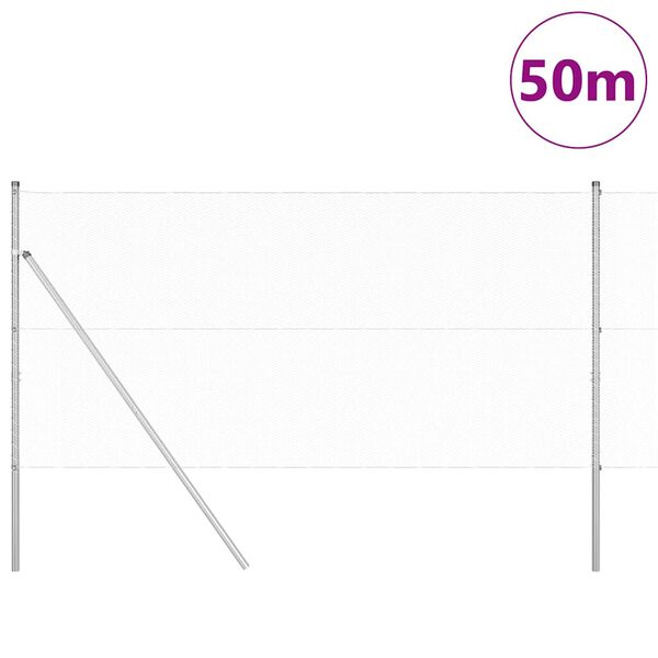 vidaXL Poste de Valla Plateado 50 x 1 m (malla de 13 mm) Acero