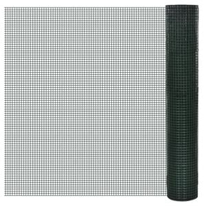 vidaXL Alambrada gallinero galvanizada recubrimiento PVC verde 25x1 m