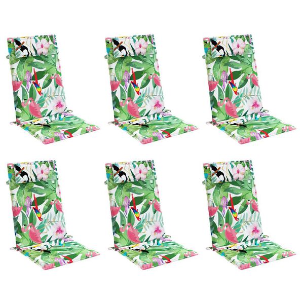 vidaXL Cojines de silla con respaldo alto 6 uds tela Oxford multicolor