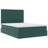 vidaXL Cama con almacenamiento y LED Verde oscuro 140 x 200 cm