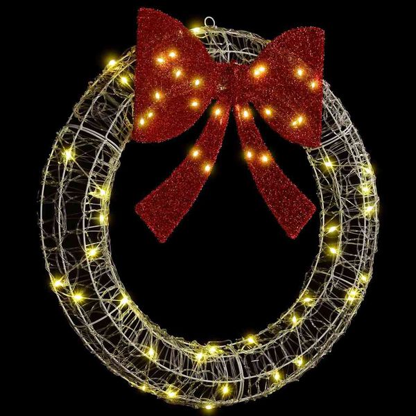 vidaXL Corona con 60 LED c&aacute;lido 76 x 8.5 x 76 cm Acr&iacute;lico