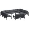 vidaXL Conjunto de sof&aacute;s de jard&iacute;n 11 uds. Negro Acero