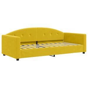 vidaXL Sof&aacute; cama sin colch&oacute;n terciopelo amarillo 90x200 cm