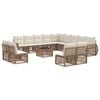 vidaXL Conjunto de sof&aacute;s de jard&iacute;n 14 pcs Beige y blanco crema