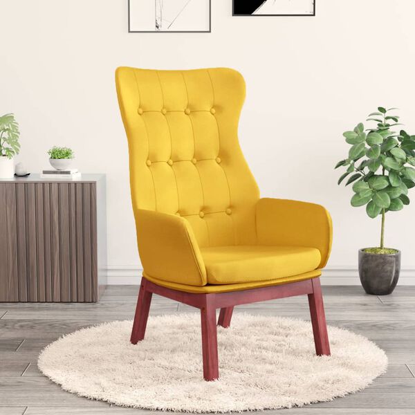 vidaXL Sill&oacute;n de relax de tela amarillo mostaza