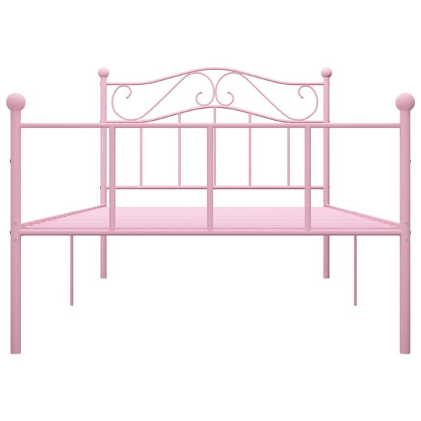 vidaXL Estructura de cama sin colchón metal rosa 90x200 cm