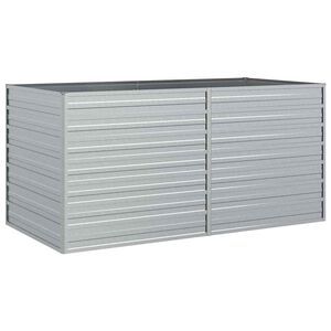 vidaXL Arriate de acero galvanizado plateado 160x80x77 cm