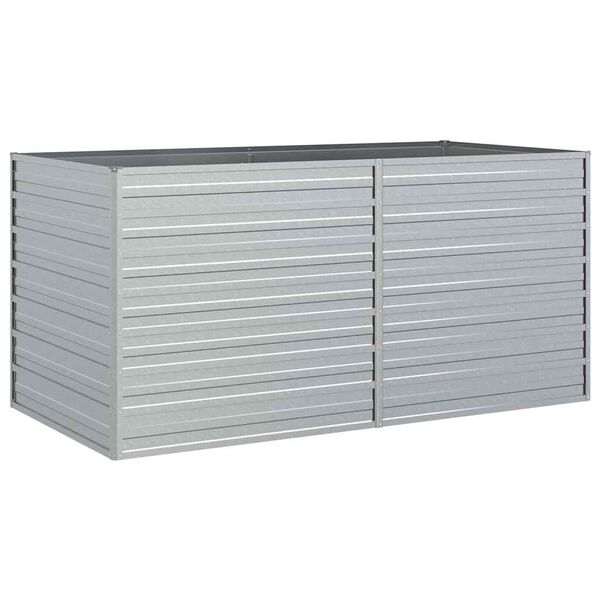 vidaXL Arriate de acero galvanizado plateado 160x80x77 cm