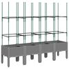 vidaXL Jardinera con enrejado PP gris claro 160x40x142,5 cm