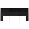 vidaXL Mueble cabecero negro 220x19x103,5 cm
