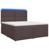 vidaXL Cama box spring con colch&oacute;n Marr&oacute;n Oscuro 180 x 200 cm Tela