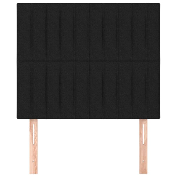 vidaXL Cabecero de cama de tela negro 90x5x118/128 cm
