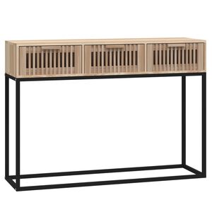 vidaXL Mesa consola hierro y madera contrachapada 105x30x75 cm