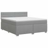 vidaXL Cama box spring con colch&oacute;n Gris Claro 160 x 200 cm Tela