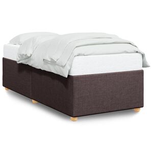 vidaXL Estructura de cama sin colch&oacute;n tela marr&oacute;n oscuro 90x190 cm