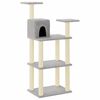 vidaXL Rascador para gatos con postes de sisal gris claro 118,5 cm