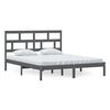 vidaXL Estructura de cama de madera maciza de pino gris 160x200 cm
