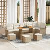 vidaXL Conjunto de sof&aacute;s de jard&iacute;n 10 pcs Beige rat&aacute;n sint&eacute;tico