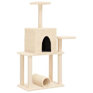 vidaXL Rascador para gatos con postes de sisal color crema 122 cm