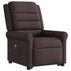 vidaXL Sill&oacute;n masaje el&eacute;ctrico reclinable elevable tela marr&oacute;n oscuro