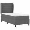 vidaXL Cama tipo Box Spring con colch&oacute;n Gris oscuro 90 x 190 cm tela