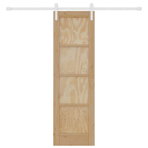vidaXL Puerta Corredera Marr&oacute;n 61 x 198,5 cm Madera de pino macizo