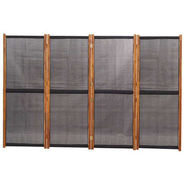 vidaXL Biombo divisor de 4 paneles negro 280x180 cm