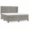 vidaXL Cama box spring con colch&oacute;n terciopelo gris claro 160x200 cm