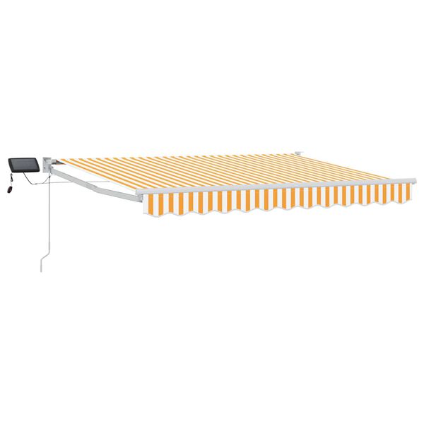 vidaXL Toldo manual retr&aacute;ctil con LEDs Naranja y 3,5 x 2,5 m