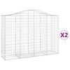 vidaXL Cestas de gaviones 2 uds forma de arco hierro 200x50x140/160 cm