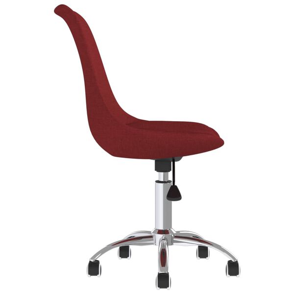 vidaXL Silla de oficina giratoria tela rojo tinto