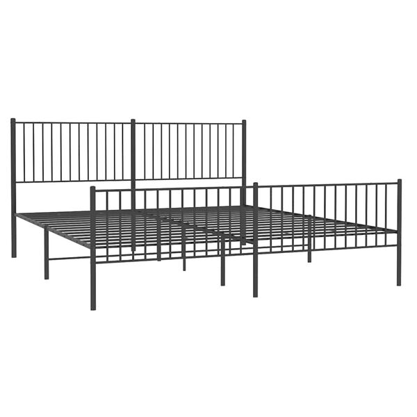 vidaXL Estructura cama sin colchón con estribo metal negro 193x203 cm