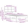 vidaXL Estructura de Cama con Cabecera Tapizada Taup&eacute; 80 x 200 cm
