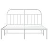 vidaXL Estructura cama sin colch&oacute;n con cabecero metal blanco 140x190cm