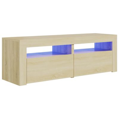 vidaXL Mueble de TV con luces LED roble Sonoma 120x35x40 cm